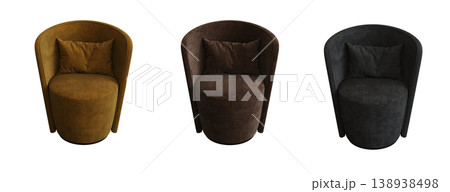 armchair isolate on a transparent background, comfortable furniture for home interior, 3D illustration, cg render armchair isolate on a transparent background, comfortable furniture for home interior, 3D illustration, cg render 138938498