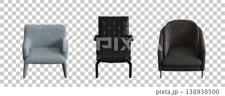armchair isolate on a transparent background, comfortable furniture for home interior, 3D illustration, cg render armchair isolate on a transparent background, comfortable furniture for home interior, 3D illustration, cg render 138938500