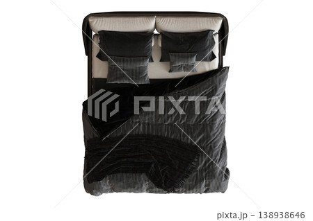 bed isolate on a transparent background, interior furniture, 3D illustration, cg render bed isolate on a transparent background, interior furniture, 3D illustration, cg render 138938646