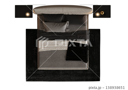 bed isolate on a transparent background, interior furniture, 3D illustration, cg render bed isolate on a transparent background, interior furniture, 3D illustration, cg render 138938651