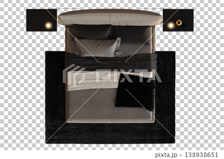 bed isolate on a transparent background, interior furniture, 3D illustration, cg render bed isolate on a transparent background, interior furniture, 3D illustration, cg render 138938651