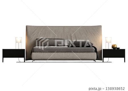 bed isolate on a transparent background, interior furniture, 3D illustration, cg render bed isolate on a transparent background, interior furniture, 3D illustration, cg render 138938652