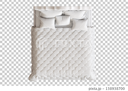 bed isolate on a transparent background, interior furniture, 3D illustration, cg render bed isolate on a transparent background, interior furniture, 3D illustration, cg render 138938700
