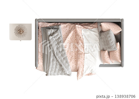 bed isolate on a transparent background, interior furniture, 3D illustration, cg render bed isolate on a transparent background, interior furniture, 3D illustration, cg render 138938706