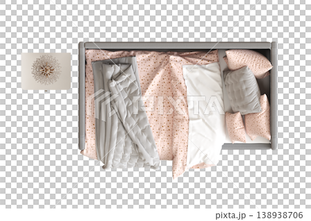 bed isolate on a transparent background, interior furniture, 3D illustration, cg render bed isolate on a transparent background, interior furniture, 3D illustration, cg render 138938706