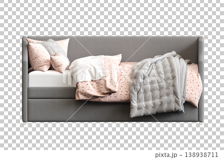 bed isolate on a transparent background, interior furniture, 3D illustration, cg render bed isolate on a transparent background, interior furniture, 3D illustration, cg render 138938711