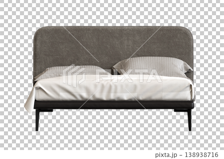 bed isolate on a transparent background, interior furniture, 3D illustration, cg render bed isolate on a transparent background, interior furniture, 3D illustration, cg render 138938716