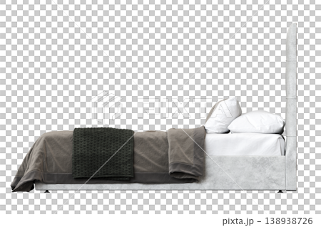 bed isolate on a transparent background, interior furniture, 3D illustration, cg render bed isolate on a transparent background, interior furniture, 3D illustration, cg render 138938726