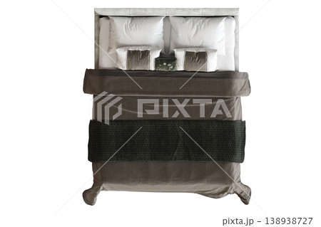 bed isolate on a transparent background, interior furniture, 3D illustration, cg render bed isolate on a transparent background, interior furniture, 3D illustration, cg render 138938727