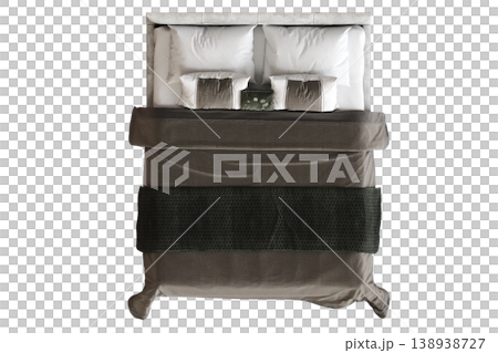 bed isolate on a transparent background, interior furniture, 3D illustration, cg render bed isolate on a transparent background, interior furniture, 3D illustration, cg render 138938727