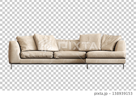 comfortable soft sofa isolated on transparent background, interior furniture, 3D illustration, cg render 138939153