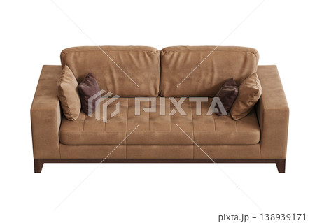 comfortable soft sofa isolated on transparent background, interior furniture, 3D illustration, cg render 138939171