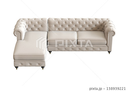 comfortable soft sofa isolated on transparent background, interior furniture, 3D illustration, cg render 138939221