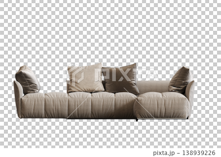 comfortable soft sofa isolated on transparent background, interior furniture, 3D illustration, cg render comfortable soft sofa isolated on transparent background, interior furniture, 3D illustration, cg render 138939226