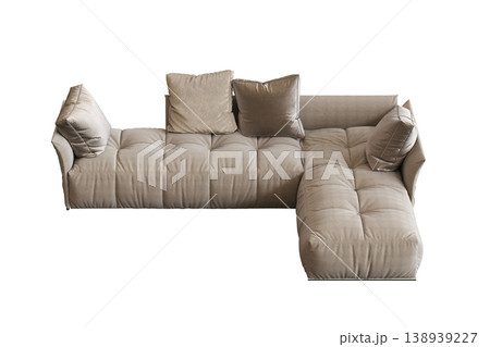 comfortable soft sofa isolated on transparent background, interior furniture, 3D illustration, cg render 138939227