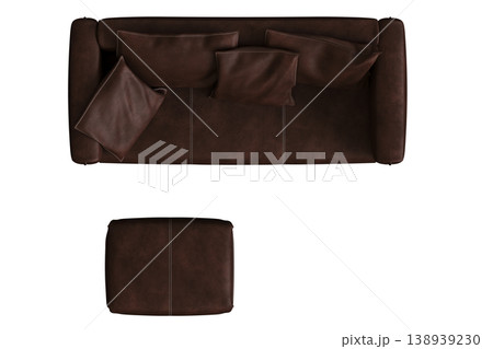 comfortable soft sofa isolated on transparent background, interior furniture, 3D illustration, cg render 138939230