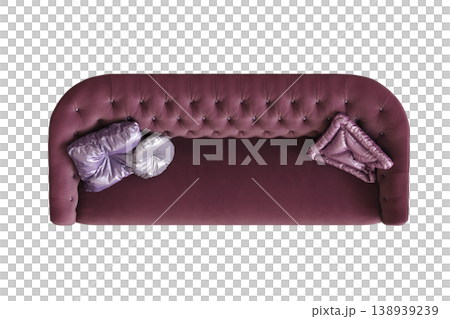 comfortable soft sofa isolated on transparent background, interior furniture, 3D illustration, cg render 138939239