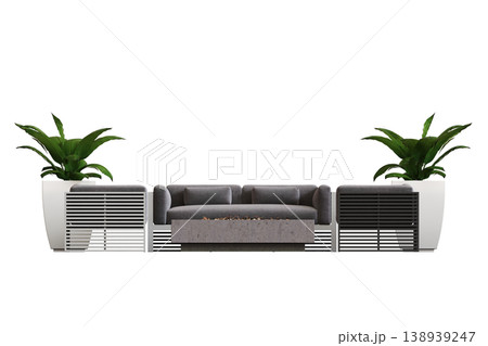 comfortable soft sofa isolated on transparent background, interior furniture, 3D illustration, cg render 138939247