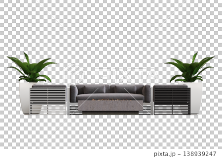 comfortable soft sofa isolated on transparent background, interior furniture, 3D illustration, cg render 138939247