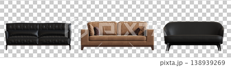 comfortable soft sofa isolated on transparent background, interior furniture, 3D illustration, cg render comfortable soft sofa isolated on transparent background, interior furniture, 3D illustration, cg render 138939269