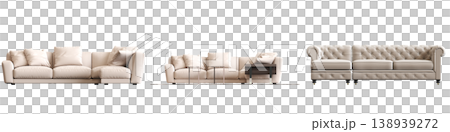 comfortable soft sofa isolated on transparent background, interior furniture, 3D illustration, cg render comfortable soft sofa isolated on transparent background, interior furniture, 3D illustration, cg render 138939272