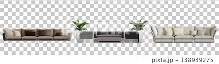 comfortable soft sofa isolated on transparent background, interior furniture, 3D illustration, cg render comfortable soft sofa isolated on transparent background, interior furniture, 3D illustration, cg render 138939275