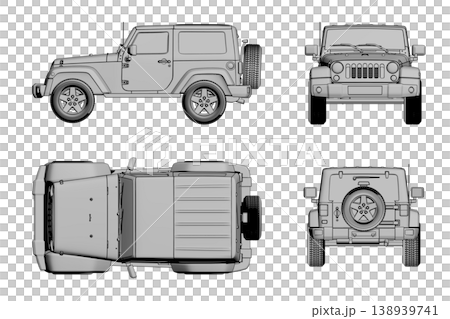 car isolated on transparent background, 3d illustration, cg render 138939741