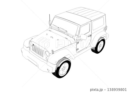 car outline drawing, sketch, contour image car outline drawing, sketch, contour image 138939801