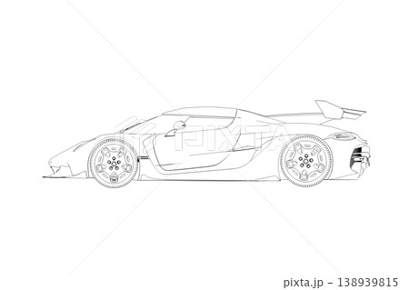 car outline drawing, sketch, contour image car outline drawing, sketch, contour image 138939815