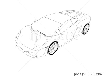 car outline drawing, sketch, contour image car outline drawing, sketch, contour image 138939826