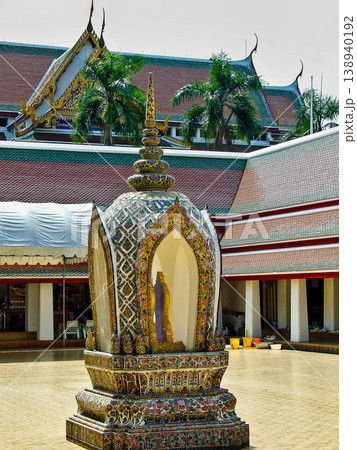 Golden Mountain or Wat Saket Ratcha Wora Maha Wihan in Bangkok, one of the tourist attraction and Landmarks of Thailand Golden Mountain or Wat Saket Ratcha Wora Maha Wihan in Bangkok, one of the tourist attraction and Landmarks of Thailand 138940192