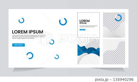 Web design template with placeholder content and abstract elements, landing page Web design template with placeholder content and abstract elements, landing page 138940296