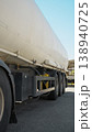 parked white tanker truck at the gas station 138940725