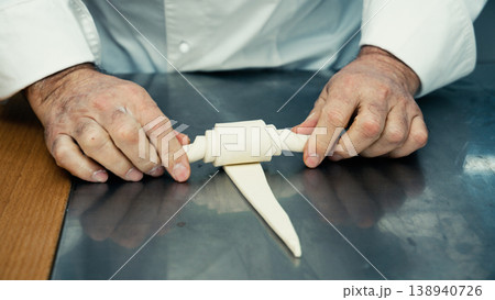 croissant preparation in a French laboratory 138940726