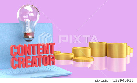 Abstract Digital Content Creation Concept With Blurred Laptop Interface 3d render. Abstract Digital Content Creation Concept With Blurred Laptop Interface 3d render. 138940919