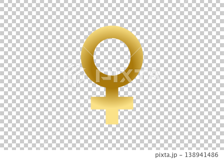 Gold Female Symbol Icon Representing Women Gender Equality Feminism and Womens Rights 138941486