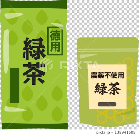Packages for economical green tea and pesticide-free green tea Packages for economical green tea and pesticide-free green tea 138941609