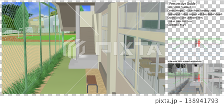 學校景色：從操場和庭院拍攝的各種角度的照片（包含可用於動漫背景繪畫的透視參考資料） 138941793