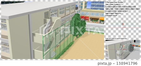 學校景色：從操場和庭院拍攝的各種角度的照片（包含可用於動漫背景繪畫的透視參考資料） 138941796