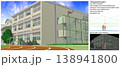 学校の景色：運動場・中庭から撮影した各種アングル（アニメの背景画に便利なパースガイドデータ付きです） 138941800