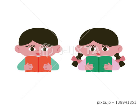 本を持つ子どもたちのベクターイラスト素材 本を持つ子どもたちのベクターイラスト素材 138941853