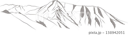 常念岳 シルエット 常念岳 シルエット 138942051