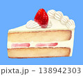 いちごのショートケーキ イラスト 水彩風 スイーツ デザート 手描き 138942303