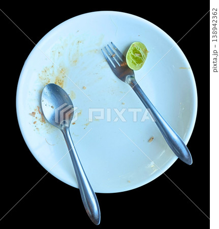 Empty plate fork spoon lime, dirty dish, food scrap, leftover meal, kitchen utensil, cleaning, minimal Empty plate fork spoon lime, dirty dish, food scrap, leftover meal, kitchen utensil, cleaning, minimal 138942362