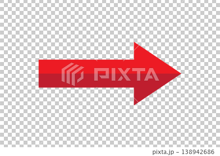 Red Right Arrow Icon Pointing Forward Minimal Flat Graphic Directional Symbol for Navigation 138942686
