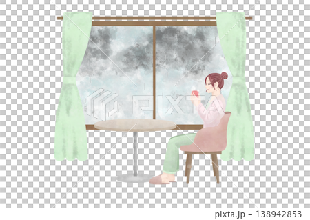 雨季期間,婦女們享受居家時光 雨季期間,婦女們享受居家時光 138942853