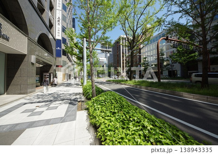 新緑の御堂筋街並み 138943335