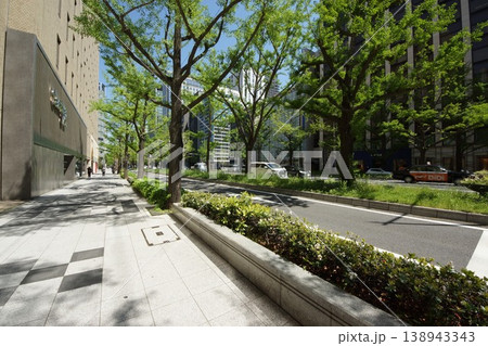 新緑の御堂筋街並み 138943343