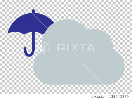 雨のち曇り　シンプルなアイコン　単体　天気　ベクターイラスト 138943579