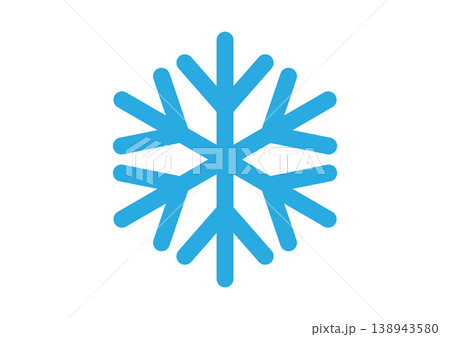 雪の結晶マーク　シンプルなアイコン　単体　天気　ベクターイラスト 138943580